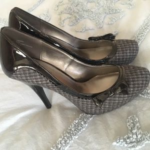Black Checked Heels with bow